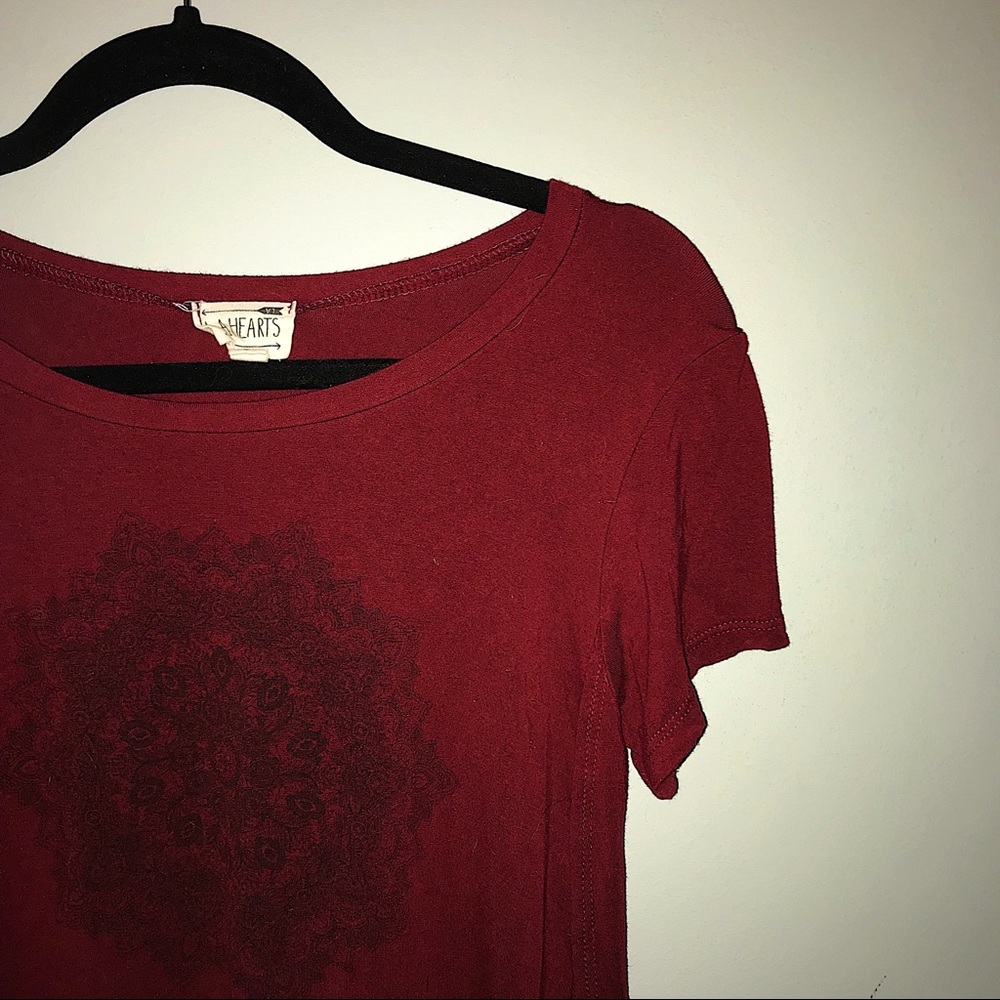 Maroon LA Hearts T-shirt